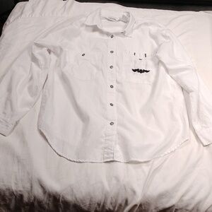 Cristina women's long sleeved button down blouse size medium